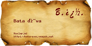 Bata Éva névjegykártya
